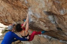 Bouldering in Hueco Tanks on 02/17/2020 with Blue Lizard Climbing and Yoga

Filename: SRM_20200217_1334530.jpg
Aperture: f/3.5
Shutter Speed: 1/400
Body: Canon EOS-1D Mark II
Lens: Canon EF 50mm f/1.8 II