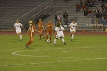 The lady longhorns beat Texas A&M 1-0 in soccer Friday night.

Filename: SRM_20061027_2038526.jpg
Aperture: f/4.0
Shutter Speed: 1/800
Body: Canon EOS 20D
Lens: Canon EF 80-200mm f/2.8 L