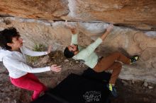 Bouldering in Hueco Tanks on 02/17/2020 with Blue Lizard Climbing and Yoga

Filename: SRM_20200217_1404190.jpg
Aperture: f/5.6
Shutter Speed: 1/320
Body: Canon EOS-1D Mark II
Lens: Canon EF 16-35mm f/2.8 L