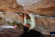 Bouldering in Hueco Tanks on 02/17/2020 with Blue Lizard Climbing and Yoga

Filename: SRM_20200217_1404260.jpg
Aperture: f/5.6
Shutter Speed: 1/320
Body: Canon EOS-1D Mark II
Lens: Canon EF 16-35mm f/2.8 L