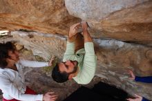 Bouldering in Hueco Tanks on 02/17/2020 with Blue Lizard Climbing and Yoga

Filename: SRM_20200217_1404270.jpg
Aperture: f/5.6
Shutter Speed: 1/320
Body: Canon EOS-1D Mark II
Lens: Canon EF 16-35mm f/2.8 L