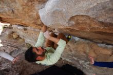 Bouldering in Hueco Tanks on 02/17/2020 with Blue Lizard Climbing and Yoga

Filename: SRM_20200217_1404320.jpg
Aperture: f/5.6
Shutter Speed: 1/400
Body: Canon EOS-1D Mark II
Lens: Canon EF 16-35mm f/2.8 L