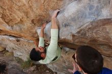 Bouldering in Hueco Tanks on 02/17/2020 with Blue Lizard Climbing and Yoga

Filename: SRM_20200217_1404410.jpg
Aperture: f/5.6
Shutter Speed: 1/500
Body: Canon EOS-1D Mark II
Lens: Canon EF 16-35mm f/2.8 L