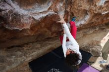 Bouldering in Hueco Tanks on 02/17/2020 with Blue Lizard Climbing and Yoga

Filename: SRM_20200217_1428530.jpg
Aperture: f/6.3
Shutter Speed: 1/400
Body: Canon EOS-1D Mark II
Lens: Canon EF 16-35mm f/2.8 L