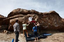 Bouldering in Hueco Tanks on 02/17/2020 with Blue Lizard Climbing and Yoga

Filename: SRM_20200217_1430080.jpg
Aperture: f/6.3
Shutter Speed: 1/400
Body: Canon EOS-1D Mark II
Lens: Canon EF 16-35mm f/2.8 L