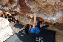 Bouldering in Hueco Tanks on 02/17/2020 with Blue Lizard Climbing and Yoga

Filename: SRM_20200217_1434310.jpg
Aperture: f/5.6
Shutter Speed: 1/250
Body: Canon EOS-1D Mark II
Lens: Canon EF 16-35mm f/2.8 L