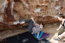 Bouldering in Hueco Tanks on 02/17/2020 with Blue Lizard Climbing and Yoga

Filename: SRM_20200217_1438090.jpg
Aperture: f/5.6
Shutter Speed: 1/320
Body: Canon EOS-1D Mark II
Lens: Canon EF 16-35mm f/2.8 L