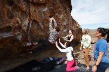 Bouldering in Hueco Tanks on 02/17/2020 with Blue Lizard Climbing and Yoga

Filename: SRM_20200217_1438410.jpg
Aperture: f/9.0
Shutter Speed: 1/320
Body: Canon EOS-1D Mark II
Lens: Canon EF 16-35mm f/2.8 L