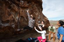 Bouldering in Hueco Tanks on 02/17/2020 with Blue Lizard Climbing and Yoga

Filename: SRM_20200217_1438470.jpg
Aperture: f/8.0
Shutter Speed: 1/400
Body: Canon EOS-1D Mark II
Lens: Canon EF 16-35mm f/2.8 L