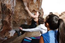 Bouldering in Hueco Tanks on 02/17/2020 with Blue Lizard Climbing and Yoga

Filename: SRM_20200217_1447040.jpg
Aperture: f/5.6
Shutter Speed: 1/400
Body: Canon EOS-1D Mark II
Lens: Canon EF 16-35mm f/2.8 L