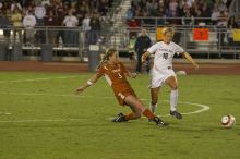 Carrie Schmit, #3.  The lady longhorns beat Texas A&M 1-0 in soccer Friday night.

Filename: SRM_20061027_2044429.jpg
Aperture: f/4.0
Shutter Speed: 1/800
Body: Canon EOS 20D
Lens: Canon EF 80-200mm f/2.8 L