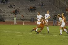 Carrie Schmit, #3.  The lady longhorns beat Texas A&M 1-0 in soccer Friday night.

Filename: SRM_20061027_2044544.jpg
Aperture: f/4.0
Shutter Speed: 1/800
Body: Canon EOS 20D
Lens: Canon EF 80-200mm f/2.8 L