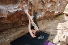 Bouldering in Hueco Tanks on 02/17/2020 with Blue Lizard Climbing and Yoga

Filename: SRM_20200217_1452431.jpg
Aperture: f/5.6
Shutter Speed: 1/320
Body: Canon EOS-1D Mark II
Lens: Canon EF 16-35mm f/2.8 L