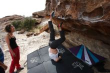 Bouldering in Hueco Tanks on 02/17/2020 with Blue Lizard Climbing and Yoga

Filename: SRM_20200217_1504360.jpg
Aperture: f/7.1
Shutter Speed: 1/320
Body: Canon EOS-1D Mark II
Lens: Canon EF 16-35mm f/2.8 L