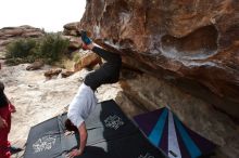 Bouldering in Hueco Tanks on 02/17/2020 with Blue Lizard Climbing and Yoga

Filename: SRM_20200217_1507450.jpg
Aperture: f/8.0
Shutter Speed: 1/320
Body: Canon EOS-1D Mark II
Lens: Canon EF 16-35mm f/2.8 L