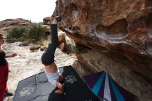 Bouldering in Hueco Tanks on 02/17/2020 with Blue Lizard Climbing and Yoga

Filename: SRM_20200217_1508010.jpg
Aperture: f/8.0
Shutter Speed: 1/320
Body: Canon EOS-1D Mark II
Lens: Canon EF 16-35mm f/2.8 L