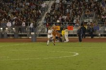 The lady longhorns beat Texas A&M 1-0 in soccer Friday night.

Filename: SRM_20061027_2050108.jpg
Aperture: f/4.0
Shutter Speed: 1/800
Body: Canon EOS 20D
Lens: Canon EF 80-200mm f/2.8 L