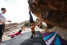 Bouldering in Hueco Tanks on 02/17/2020 with Blue Lizard Climbing and Yoga

Filename: SRM_20200217_1516240.jpg
Aperture: f/5.6
Shutter Speed: 1/320
Body: Canon EOS-1D Mark II
Lens: Canon EF 16-35mm f/2.8 L