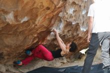 Bouldering in Hueco Tanks on 02/17/2020 with Blue Lizard Climbing and Yoga

Filename: SRM_20200217_1519340.jpg
Aperture: f/3.2
Shutter Speed: 1/400
Body: Canon EOS-1D Mark II
Lens: Canon EF 50mm f/1.8 II