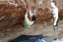 Bouldering in Hueco Tanks on 02/17/2020 with Blue Lizard Climbing and Yoga

Filename: SRM_20200217_1523350.jpg
Aperture: f/4.5
Shutter Speed: 1/400
Body: Canon EOS-1D Mark II
Lens: Canon EF 50mm f/1.8 II