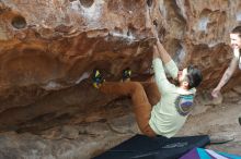 Bouldering in Hueco Tanks on 02/17/2020 with Blue Lizard Climbing and Yoga

Filename: SRM_20200217_1523470.jpg
Aperture: f/4.5
Shutter Speed: 1/400
Body: Canon EOS-1D Mark II
Lens: Canon EF 50mm f/1.8 II