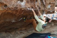 Bouldering in Hueco Tanks on 02/17/2020 with Blue Lizard Climbing and Yoga

Filename: SRM_20200217_1523490.jpg
Aperture: f/5.0
Shutter Speed: 1/400
Body: Canon EOS-1D Mark II
Lens: Canon EF 50mm f/1.8 II