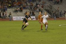 Kelsey Carpenter, #13.  The lady longhorns beat Texas A&M 1-0 in soccer Friday night.

Filename: SRM_20061027_2053325.jpg
Aperture: f/4.0
Shutter Speed: 1/800
Body: Canon EOS 20D
Lens: Canon EF 80-200mm f/2.8 L