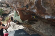 Bouldering in Hueco Tanks on 02/17/2020 with Blue Lizard Climbing and Yoga

Filename: SRM_20200217_1528100.jpg
Aperture: f/6.3
Shutter Speed: 1/400
Body: Canon EOS-1D Mark II
Lens: Canon EF 50mm f/1.8 II