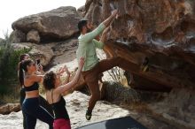 Bouldering in Hueco Tanks on 02/17/2020 with Blue Lizard Climbing and Yoga

Filename: SRM_20200217_1528231.jpg
Aperture: f/7.1
Shutter Speed: 1/400
Body: Canon EOS-1D Mark II
Lens: Canon EF 50mm f/1.8 II