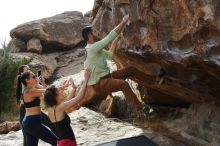 Bouldering in Hueco Tanks on 02/17/2020 with Blue Lizard Climbing and Yoga

Filename: SRM_20200217_1528232.jpg
Aperture: f/7.1
Shutter Speed: 1/400
Body: Canon EOS-1D Mark II
Lens: Canon EF 50mm f/1.8 II