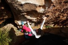 Bouldering in Hueco Tanks on 02/17/2020 with Blue Lizard Climbing and Yoga

Filename: SRM_20200217_1614140.jpg
Aperture: f/7.1
Shutter Speed: 1/500
Body: Canon EOS-1D Mark II
Lens: Canon EF 16-35mm f/2.8 L