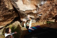 Bouldering in Hueco Tanks on 02/17/2020 with Blue Lizard Climbing and Yoga

Filename: SRM_20200217_1617410.jpg
Aperture: f/5.6
Shutter Speed: 1/500
Body: Canon EOS-1D Mark II
Lens: Canon EF 16-35mm f/2.8 L