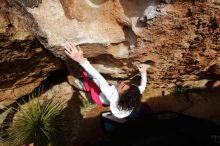 Bouldering in Hueco Tanks on 02/17/2020 with Blue Lizard Climbing and Yoga

Filename: SRM_20200217_1621530.jpg
Aperture: f/7.1
Shutter Speed: 1/500
Body: Canon EOS-1D Mark II
Lens: Canon EF 16-35mm f/2.8 L