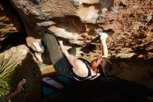 Bouldering in Hueco Tanks on 02/17/2020 with Blue Lizard Climbing and Yoga

Filename: SRM_20200217_1625320.jpg
Aperture: f/6.3
Shutter Speed: 1/500
Body: Canon EOS-1D Mark II
Lens: Canon EF 16-35mm f/2.8 L