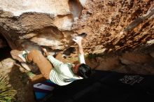 Bouldering in Hueco Tanks on 02/17/2020 with Blue Lizard Climbing and Yoga

Filename: SRM_20200217_1626070.jpg
Aperture: f/4.5
Shutter Speed: 1/500
Body: Canon EOS-1D Mark II
Lens: Canon EF 16-35mm f/2.8 L