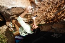 Bouldering in Hueco Tanks on 02/17/2020 with Blue Lizard Climbing and Yoga

Filename: SRM_20200217_1626090.jpg
Aperture: f/4.5
Shutter Speed: 1/500
Body: Canon EOS-1D Mark II
Lens: Canon EF 16-35mm f/2.8 L