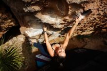 Bouldering in Hueco Tanks on 02/17/2020 with Blue Lizard Climbing and Yoga

Filename: SRM_20200217_1629010.jpg
Aperture: f/6.3
Shutter Speed: 1/320
Body: Canon EOS-1D Mark II
Lens: Canon EF 16-35mm f/2.8 L