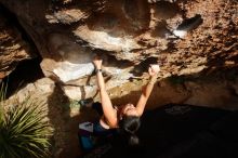 Bouldering in Hueco Tanks on 02/17/2020 with Blue Lizard Climbing and Yoga

Filename: SRM_20200217_1629140.jpg
Aperture: f/6.3
Shutter Speed: 1/320
Body: Canon EOS-1D Mark II
Lens: Canon EF 16-35mm f/2.8 L