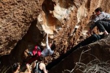 Bouldering in Hueco Tanks on 02/17/2020 with Blue Lizard Climbing and Yoga

Filename: SRM_20200217_1630510.jpg
Aperture: f/6.3
Shutter Speed: 1/320
Body: Canon EOS-1D Mark II
Lens: Canon EF 16-35mm f/2.8 L