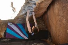 Bouldering in Hueco Tanks on 02/17/2020 with Blue Lizard Climbing and Yoga

Filename: SRM_20200217_1633550.jpg
Aperture: f/3.5
Shutter Speed: 1/320
Body: Canon EOS-1D Mark II
Lens: Canon EF 16-35mm f/2.8 L