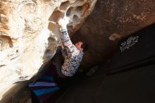 Bouldering in Hueco Tanks on 02/17/2020 with Blue Lizard Climbing and Yoga

Filename: SRM_20200217_1639200.jpg
Aperture: f/6.3
Shutter Speed: 1/250
Body: Canon EOS-1D Mark II
Lens: Canon EF 16-35mm f/2.8 L