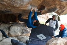 Bouldering in Hueco Tanks on 02/21/2020 with Blue Lizard Climbing and Yoga

Filename: SRM_20200221_1028460.jpg
Aperture: f/3.5
Shutter Speed: 1/250
Body: Canon EOS-1D Mark II
Lens: Canon EF 50mm f/1.8 II