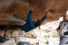 Bouldering in Hueco Tanks on 02/21/2020 with Blue Lizard Climbing and Yoga

Filename: SRM_20200221_1050320.jpg
Aperture: f/5.0
Shutter Speed: 1/250
Body: Canon EOS-1D Mark II
Lens: Canon EF 16-35mm f/2.8 L