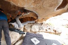 Bouldering in Hueco Tanks on 02/21/2020 with Blue Lizard Climbing and Yoga

Filename: SRM_20200221_1058120.jpg
Aperture: f/3.5
Shutter Speed: 1/250
Body: Canon EOS-1D Mark II
Lens: Canon EF 16-35mm f/2.8 L