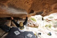 Bouldering in Hueco Tanks on 02/21/2020 with Blue Lizard Climbing and Yoga

Filename: SRM_20200221_1058260.jpg
Aperture: f/5.6
Shutter Speed: 1/250
Body: Canon EOS-1D Mark II
Lens: Canon EF 16-35mm f/2.8 L