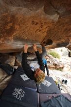 Bouldering in Hueco Tanks on 02/21/2020 with Blue Lizard Climbing and Yoga

Filename: SRM_20200221_1058350.jpg
Aperture: f/5.6
Shutter Speed: 1/250
Body: Canon EOS-1D Mark II
Lens: Canon EF 16-35mm f/2.8 L