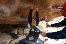 Bouldering in Hueco Tanks on 02/21/2020 with Blue Lizard Climbing and Yoga

Filename: SRM_20200221_1058420.jpg
Aperture: f/5.6
Shutter Speed: 1/250
Body: Canon EOS-1D Mark II
Lens: Canon EF 16-35mm f/2.8 L