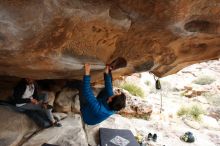 Bouldering in Hueco Tanks on 02/21/2020 with Blue Lizard Climbing and Yoga

Filename: SRM_20200221_1100260.jpg
Aperture: f/5.6
Shutter Speed: 1/250
Body: Canon EOS-1D Mark II
Lens: Canon EF 16-35mm f/2.8 L