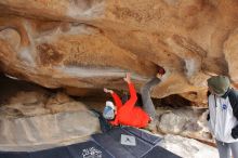 Bouldering in Hueco Tanks on 02/21/2020 with Blue Lizard Climbing and Yoga

Filename: SRM_20200221_1122090.jpg
Aperture: f/4.0
Shutter Speed: 1/250
Body: Canon EOS-1D Mark II
Lens: Canon EF 16-35mm f/2.8 L