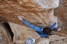 Bouldering in Hueco Tanks on 02/21/2020 with Blue Lizard Climbing and Yoga

Filename: SRM_20200221_1155570.jpg
Aperture: f/3.2
Shutter Speed: 1/250
Body: Canon EOS-1D Mark II
Lens: Canon EF 16-35mm f/2.8 L